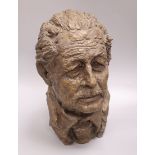 A resin bust of Harold Macmillan
