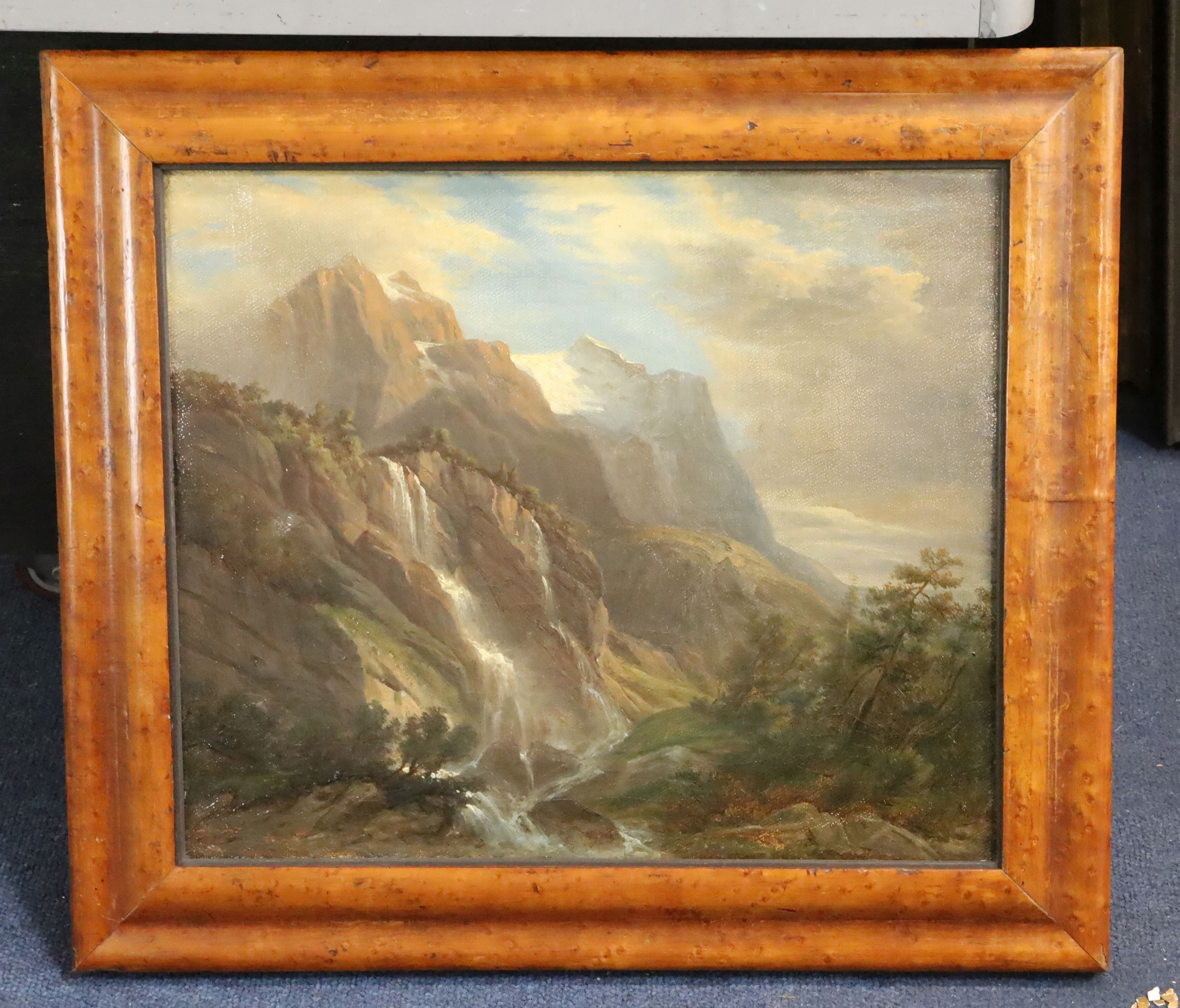 19th century English School, oil on canvas, The Wetterhorn from the West, 31 x 37cm - Bild 2 aus 3