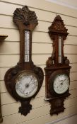 Two late Victorian barometers/thermometers Larger 100cm