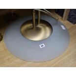 A 1950's opaque glass circular ceiling shade diameter 50cm