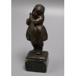 G Benedict. A small bronze figure of a girl height 15cm