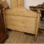 A 19th century Continental pine single bed frame W.100cm