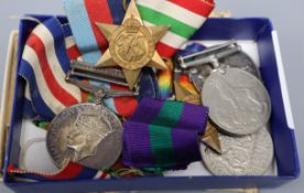A group of war medals