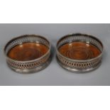 A pair of modern silver wine coasters, C.J. Vander Ltd, London, 1970, 13cm.