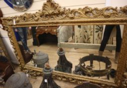 A Victorian style rectangular gilt frame overmantel mirror W.184cm