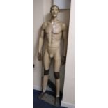 A vintage fibreglass male mannequin H.187cm