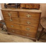A George III oak chest of drawers W.102cm