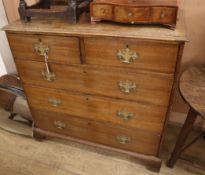 A George III oak chest of drawers W.102cm