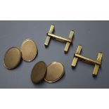 One pair of 9ct. gold cufflinks and one pair of 18ct gold cufflinks.