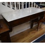 A 19th century Continental console table with marble top W.114cm