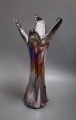 A large iridescent Art glass vase height 42cm