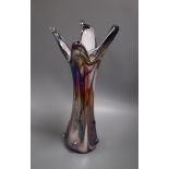 A large iridescent Art glass vase height 42cm