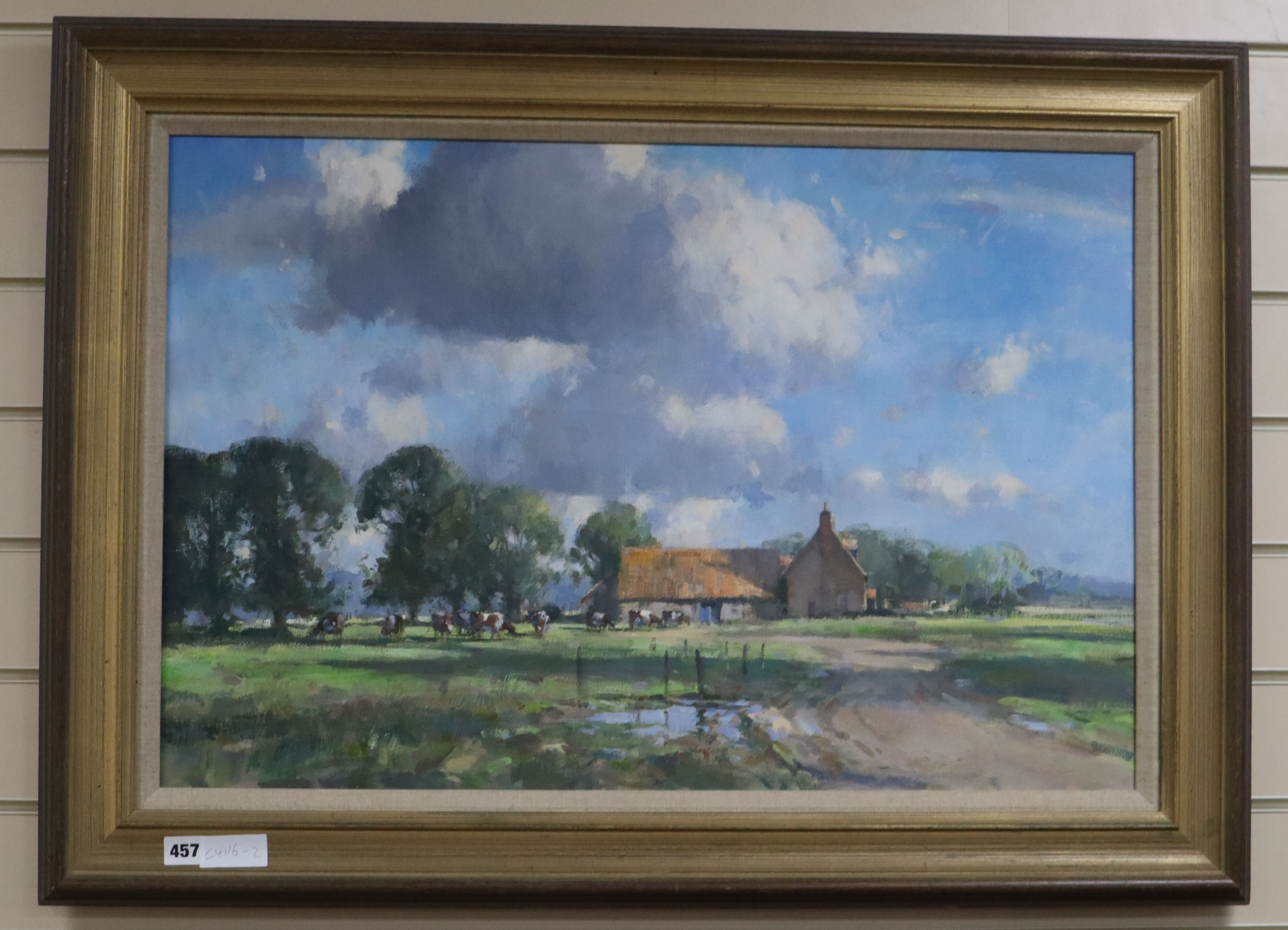 Stanley Orchart (1920-2005), oil on canvas, A Farm in Norfolk, signed, 50 x 75cm