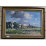 Stanley Orchart (1920-2005), oil on canvas, A Farm in Norfolk, signed, 50 x 75cm