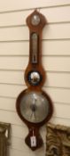 A George III mahogany wheel barometer H.98cm