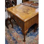 A 1920's George I style figured walnut lowboy W.76cm