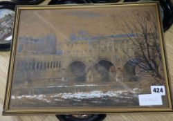 Arthur Charles Fare RWA (1876-1958), watercolour, View of Pulteney Bridge and Weir on the River