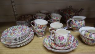 A collection of James Kent 'Du Barry' pattern tea wares