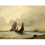 19th century English Schooloil on canvasShipping off the coast18 x 24in.