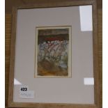 Sarah (nee Noble) Sumison (b.1935), watercolour, 'Foxgloves, Kinlochbervie', signed, 16 x 10cm