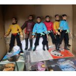 Star Trek - Mego - six vintage Star Trek action figures, c.1974, a vintage puzzle and viewmaster