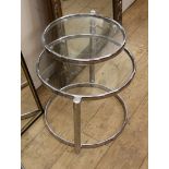 A circular glass and chrome occasional table Diameter 50cm