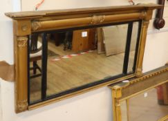 A Regency giltwood and gesso overmantel mirror W.128cm