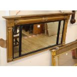 A Regency giltwood and gesso overmantel mirror W.128cm