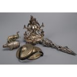 An Indian deity, ornaments etc