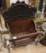 A Rococo-revival fire basket W.62cm