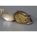 A St. James House Company silver and silver gilt novelty pendant watch in the form of a tulip,