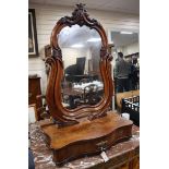 A 19th century French mahogany toilet mirror H.114cm