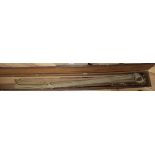 Hardy Bros. three section freshwater fishing rod and two others in oak rod box