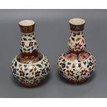 Two Zsolnay-style bottle vases, late 19th century