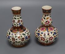 Two Zsolnay-style bottle vases, late 19th century