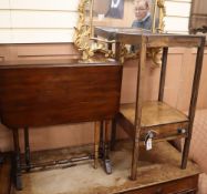 A George III washstand, a Sutherland table and a rosewood tea table