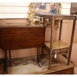 A George III washstand, a Sutherland table and a rosewood tea table