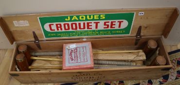 A croquet set by Jacques, cased (includes one bespoke short mallet)