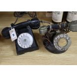 Two vintage French telephones