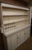 A Victorian white painted pine dresser W.200cm