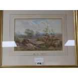 Walter Duncan, watercolour, Heathland scene, signed, 18 x 27cm