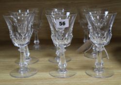 A set of ten Val St. Lambert glasses