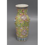 A late 19th century Chinese famille rose vase height 25cm