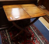 A Victorian mahogany folding coaching table W.69cm