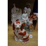 Four Victorian Staffordshire pieces tallest 40cm