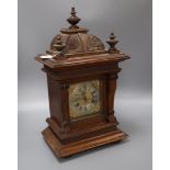 A 19th century walnut mantel clock and bracket clock height 48cm