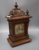 A 19th century walnut mantel clock and bracket clock height 48cm