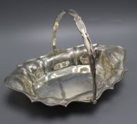 An Edwardian silver lozenge shaped fruit basket by William Hutton & Sons, Sheffield, 1909, 31.8cm,