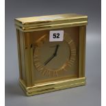 A brass mantel timepiece retailed by Tiffany and Co. height 16cm