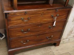 A George III mahogany chest with brushing slide W.89cm